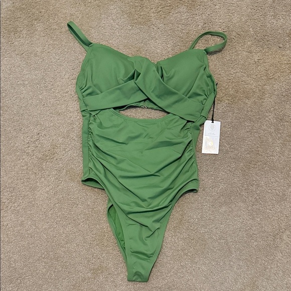 Shade & Shore Olive One-Piece Swimsuit - Picture 1 of 8